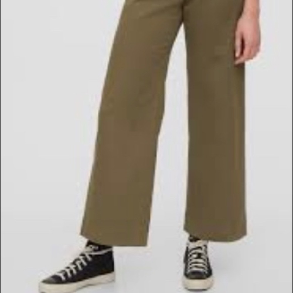 GAP wide leg high rise khakis black size 10 women